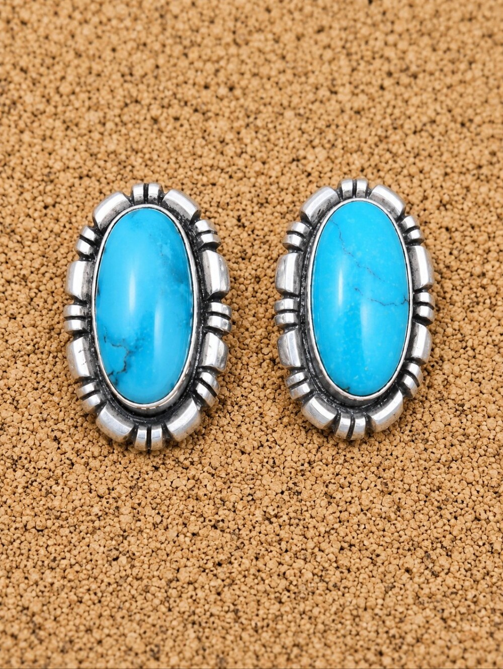 Elegant Turquoise and Silver Earrings